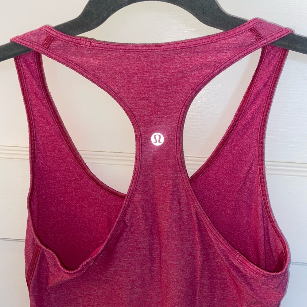 Lululemon Racerback Hot Pink Heather Tank Top Size 8.